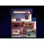 Drevený domček s LED osvetlením - ružový
